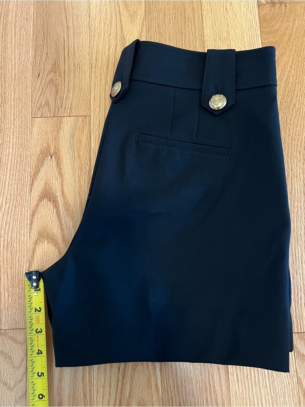 White House Black Market Black Shorts with Gold Button Accents - Picture 8 of 9